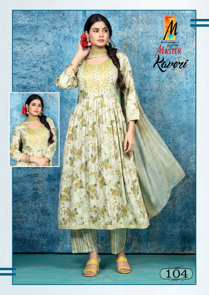 Kaveri By Master Capsule Printed Long Kurti With Bottom Dupatta Wholesale Shop In Surat